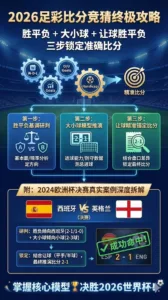 2026足彩比分竞猜终极攻略：胜平负+大小球+让球胜平负三步锁定准确比分（附欧洲杯决赛真实案例拆解）
