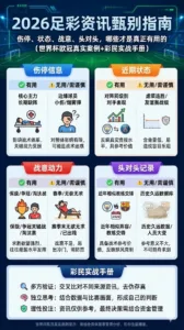 2026足彩资讯甄别指南：伤停状态战意头对头哪些才是真正有用的（世界杯欧冠真实案例+彩民实战手册）