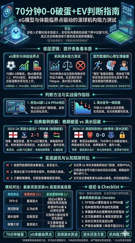 70分钟0-0破蛋+EV判断：xG模型与体能临界点驱动的滚球机构阻力测试指南