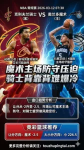 NBA常规赛 骑士 vs 魔术 魔术主场防守压迫骑士背靠背难爆冷