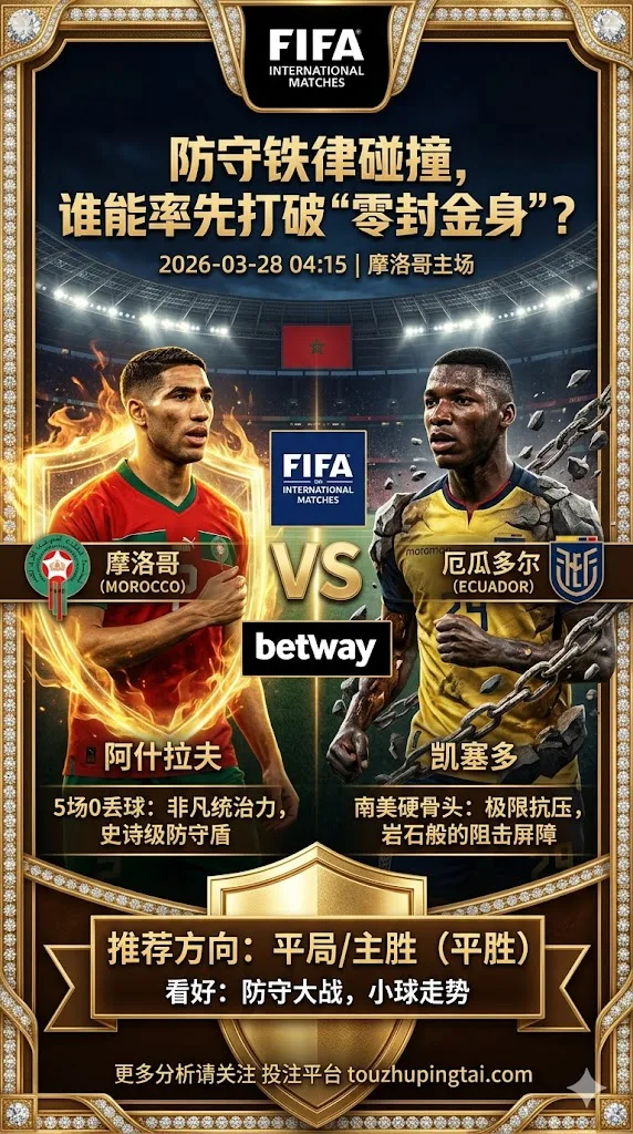 国际赛前瞻 摩洛哥VS厄瓜多尔：防守铁律碰撞，谁能率先打破“零封金身”？
