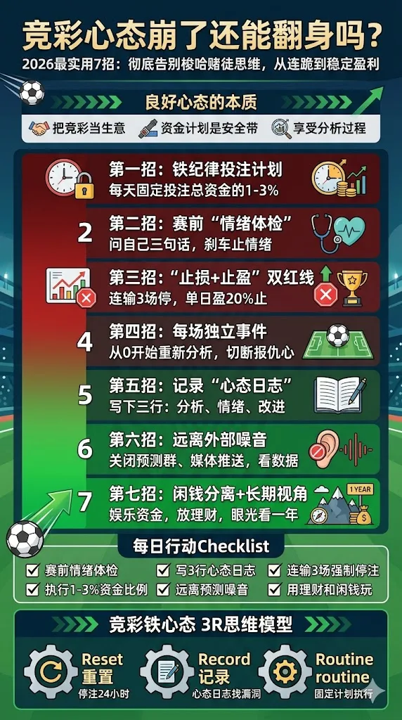 竞彩心态崩了还能翻身吗？2026最实用7招：彻底告别梭哈赌徒思维，从连跪到稳定盈利