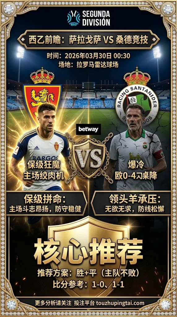西乙前瞻 萨拉戈萨VS桑德竞技：保级狂魔对阵升级豪强，战意或是决定胜负的关键