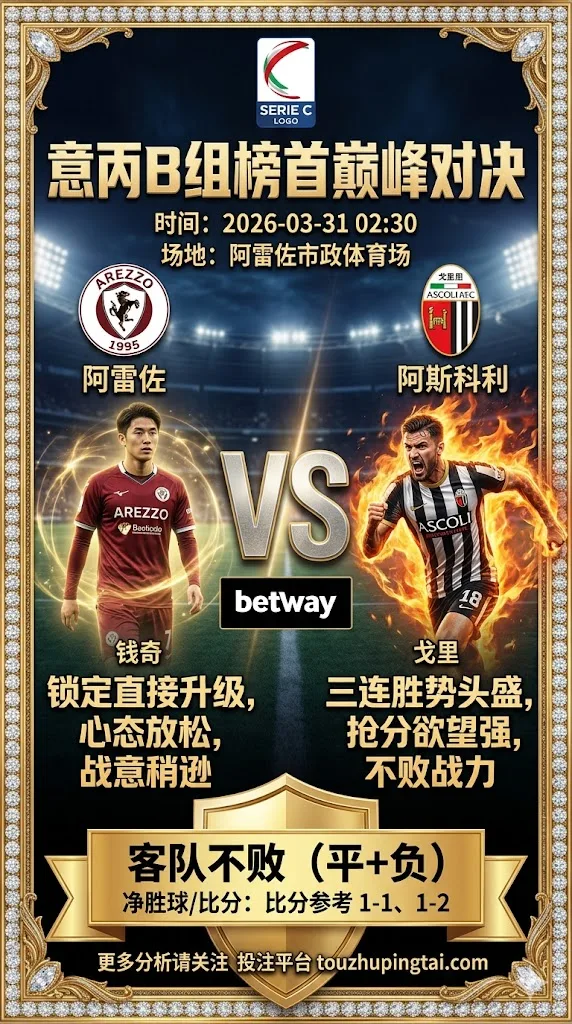 意丙前瞻 阿雷佐VS阿斯科利：榜首巅峰对决，升级定局下的“战意考量”