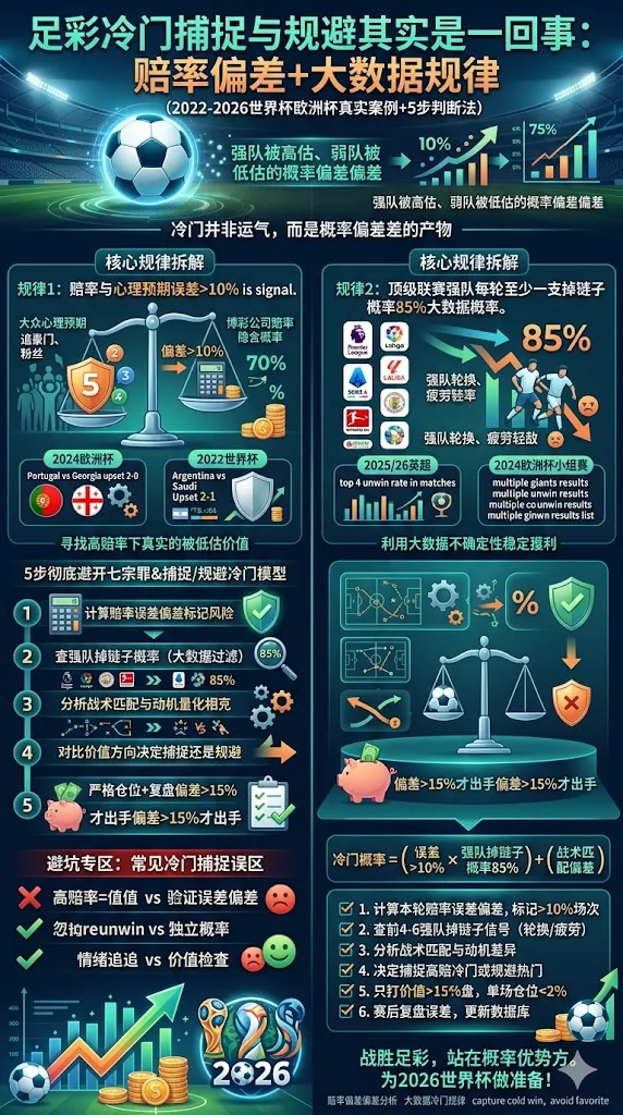 足彩冷门捕捉与规避其实是一回事：赔率偏差+大数据规律