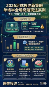 单场半全场高赔玩法实测：专注“平胜”组合，2026年怎么买才能稳赚？