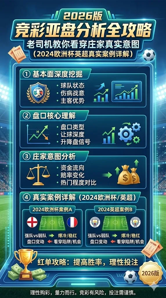 竞彩亚盘分析全攻略2026版：基本面到盘口对比，老司机教你看穿庄家真实意图（2024欧洲杯英超真实案例详解）