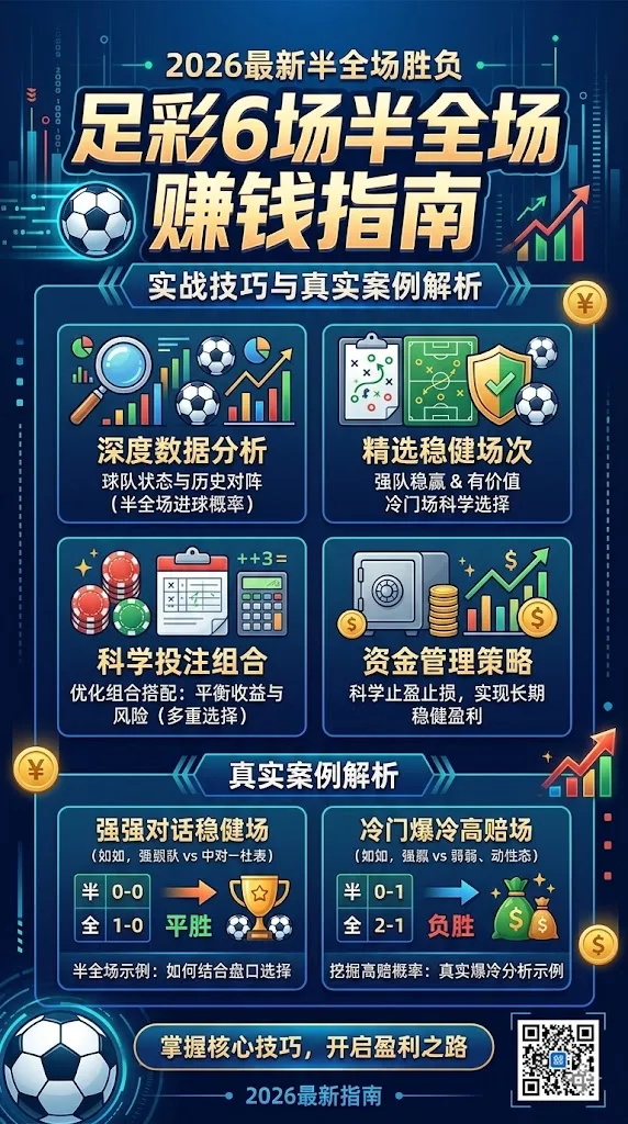 足彩6场半全场怎么买才能赚钱？2026最新半全场胜负实战技巧与真实案例解析