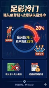 足彩冷门 强队疲劳期+战意缺失易爆冷 疲劳期冷门概率高达28%