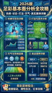 足彩基本面分析全攻略2026版：伤病状态打法天气真实案例详解 竞彩足球投注怎么玩才能稳赢大奖