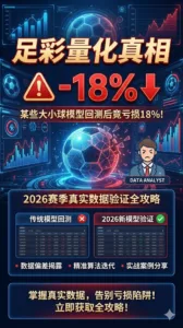 足彩量化真相 某些大小球模型回测后竟亏损18% 2026赛季真实数据验证全攻略