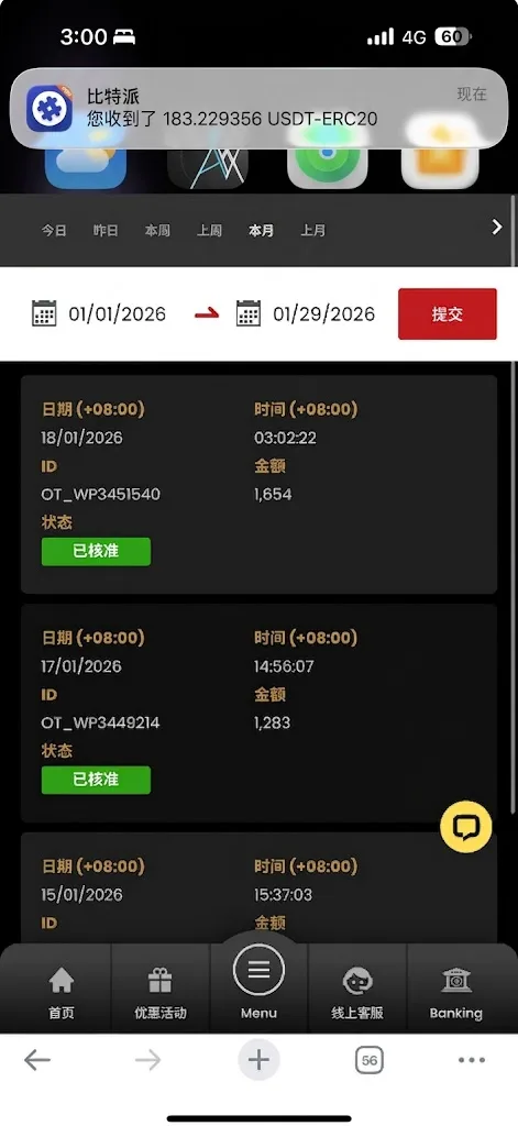 2026年壹贰博 USDT大额提款20-30分钟到账实测截图，样本量38笔