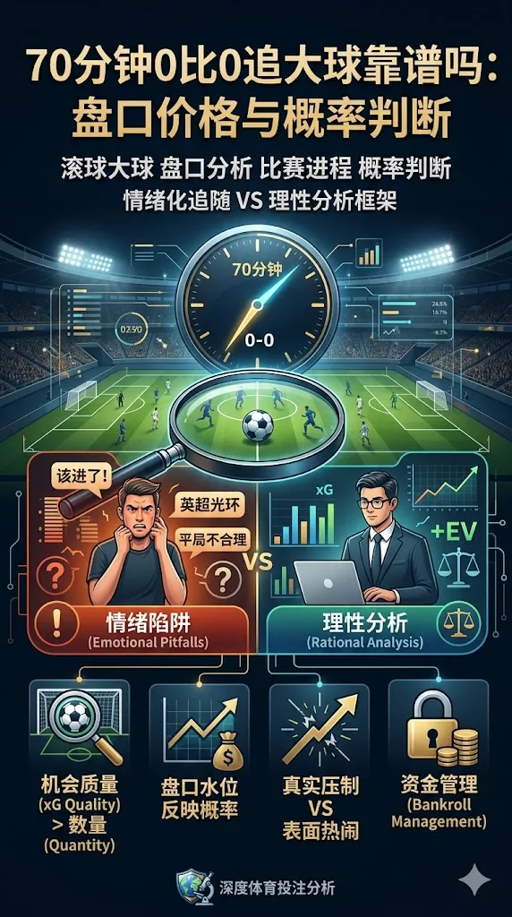 70分钟0比0追大球靠谱吗：盘口价格与概率判断