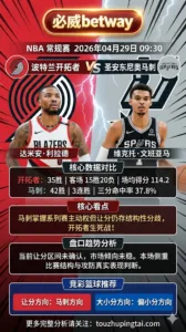 NBA季后赛 开拓者 vs 马刺 马刺掌控系列赛主动权但让分仍存结构性分歧