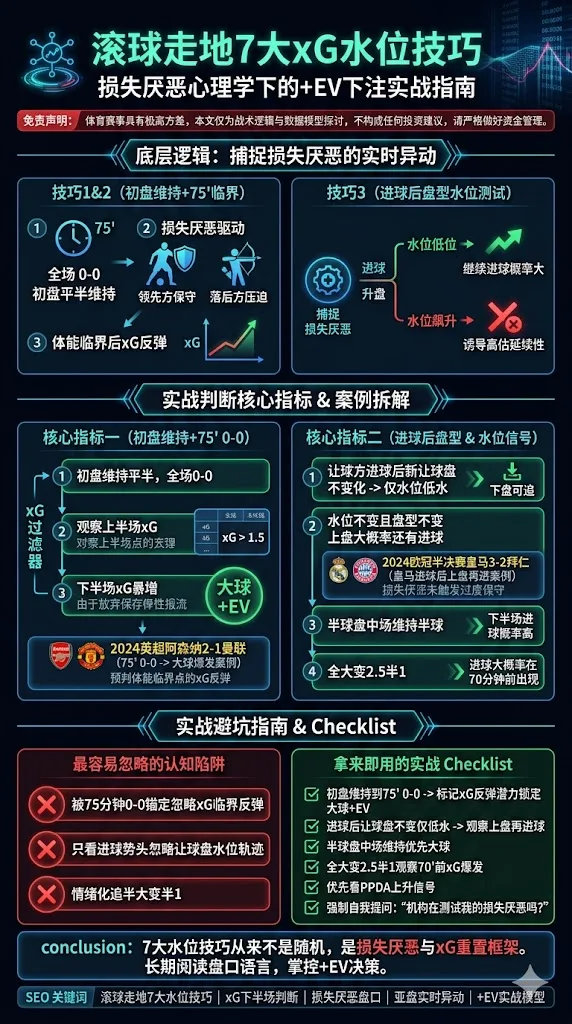 滚球走地7大xG水位技巧：损失厌恶心理学下的+EV下注实战指南