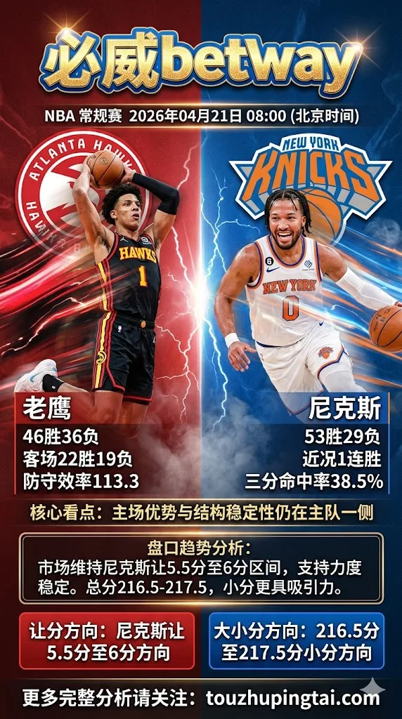 NBA季后赛 老鹰 vs 尼克斯 主场优势与结构稳定性仍在主队一侧
