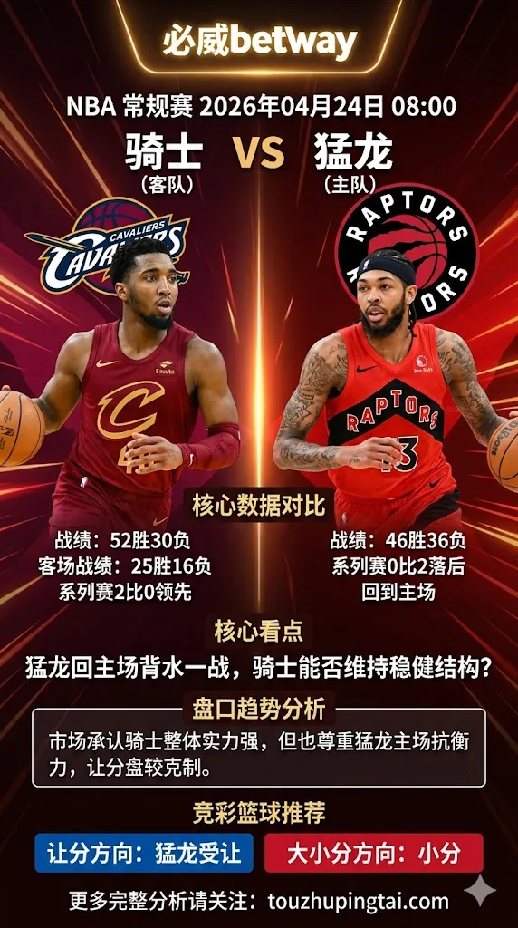 NBA季后赛 骑士 vs 猛龙 系列赛回到主场后猛龙有抗衡空间但骑士整体结构仍更稳