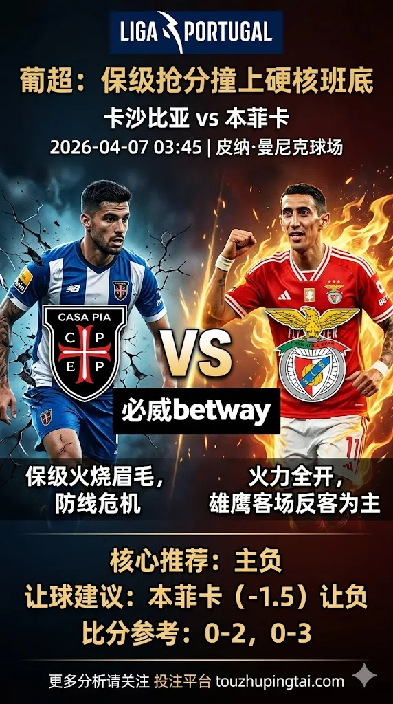 葡超前瞻 卡沙比亚 VS 本菲卡：保级抢分撞上硬核班底，雄鹰客场反客为主悬念不大