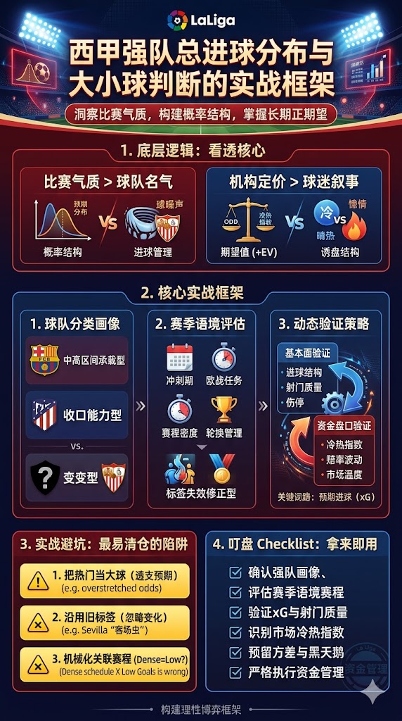 西甲强队总进球分布与大小球判断的实战框架