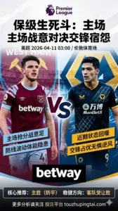 英超联赛前瞻 西汉姆联 VS 狼队：抢分动力更足，但防线隐患仍在