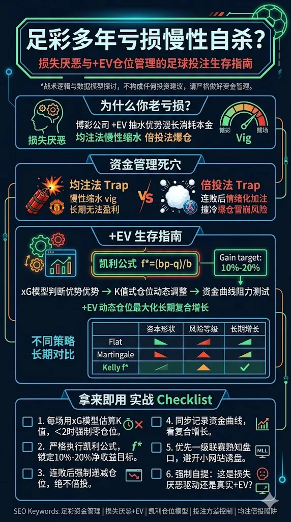 足彩多年亏损慢性自杀?损失厌恶与+EV仓位管理的足球投注生存指南