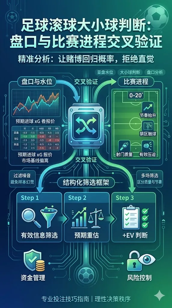 足球滚球大小球判断：盘口与比赛进程的交叉验证
