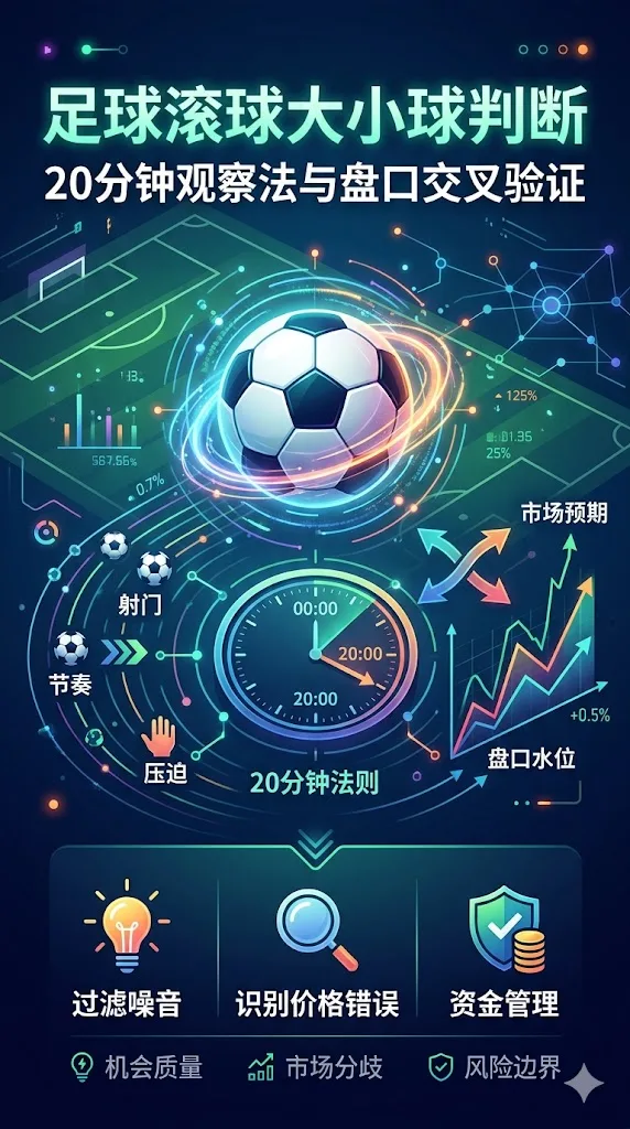 足球滚球大小球判断：20分钟观察法与盘口交叉验证
