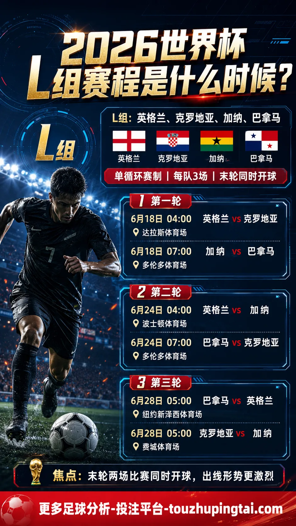 2026世界杯L组赛程何时开打？