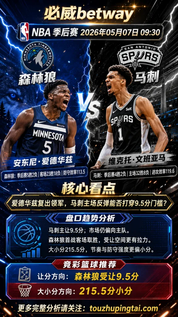 NBA季后赛 马刺 vs 森林狼 主场优势仍在但让分空间不宜高估