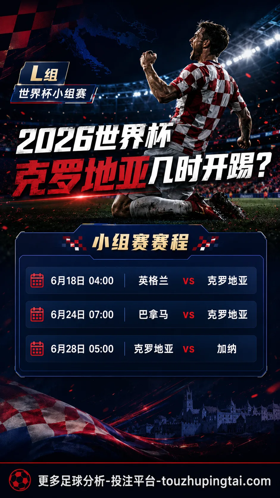 2026世界杯克罗地亚几时开踢？