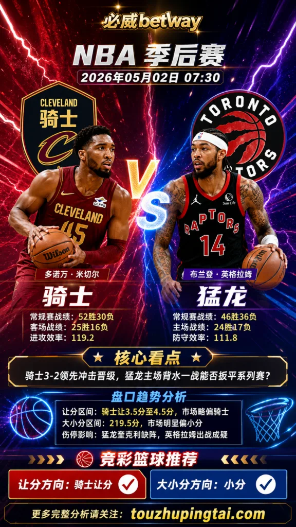 NBA季后赛 骑士 vs 猛龙 骑士让分方向更值得关注