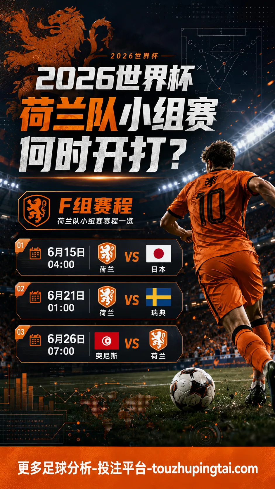 2026世界杯荷兰队小组赛何时开打？