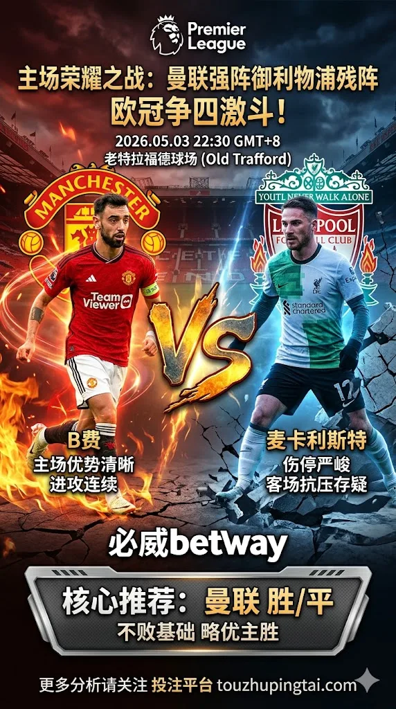 英超前瞻 曼联 VS 利物浦：主场优势更清晰，但让球仍需防范强强波动