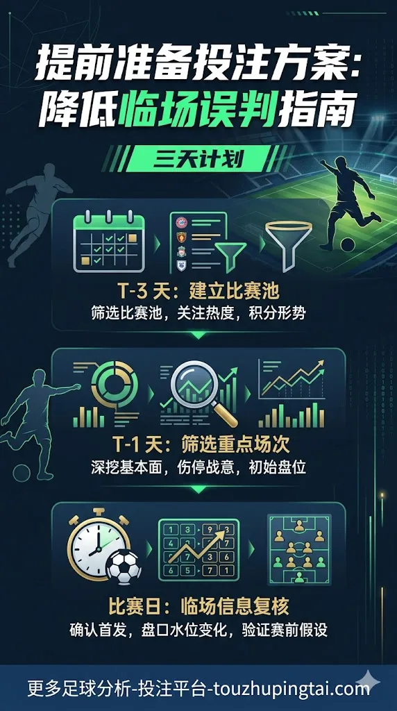 提前准备投注方案：三天赛前计划如何降低临场误判