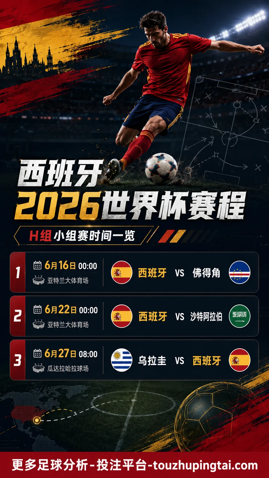 西班牙2026世界杯几号比赛？