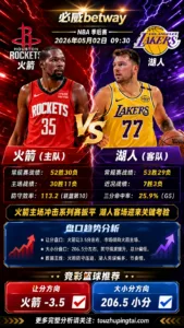 NBA季后赛 火箭 vs 湖人 火箭主场延续反扑势头更值得关注