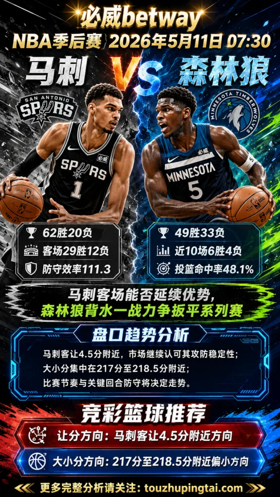 NBA季后赛 马刺 vs 森林狼 马刺客场优势仍更清晰