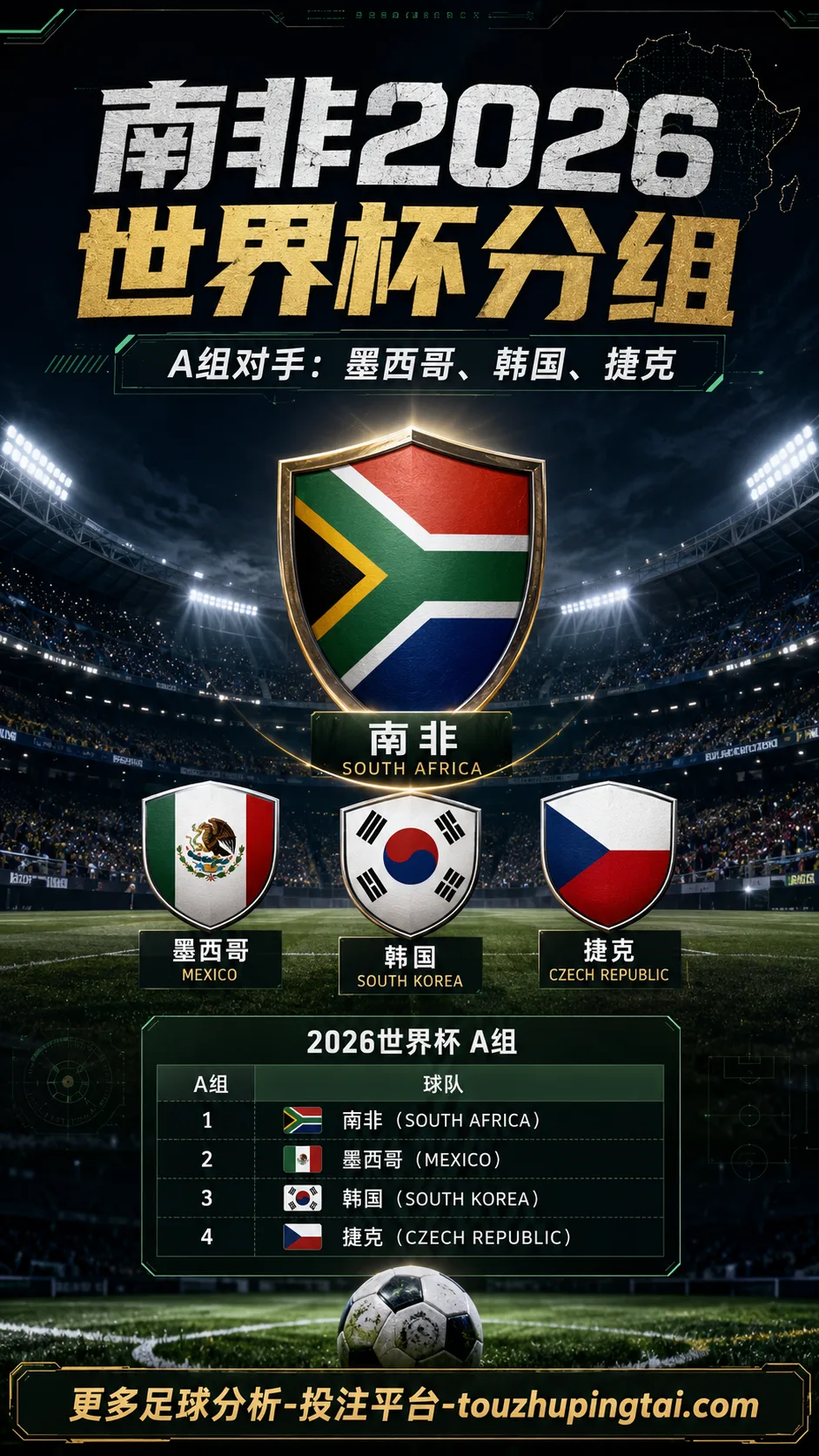 南非2026世界杯分组对手是谁？