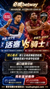 NBA季后赛 活塞 vs 骑士 骑士主场小让仍有支撑，低总分思路更稳