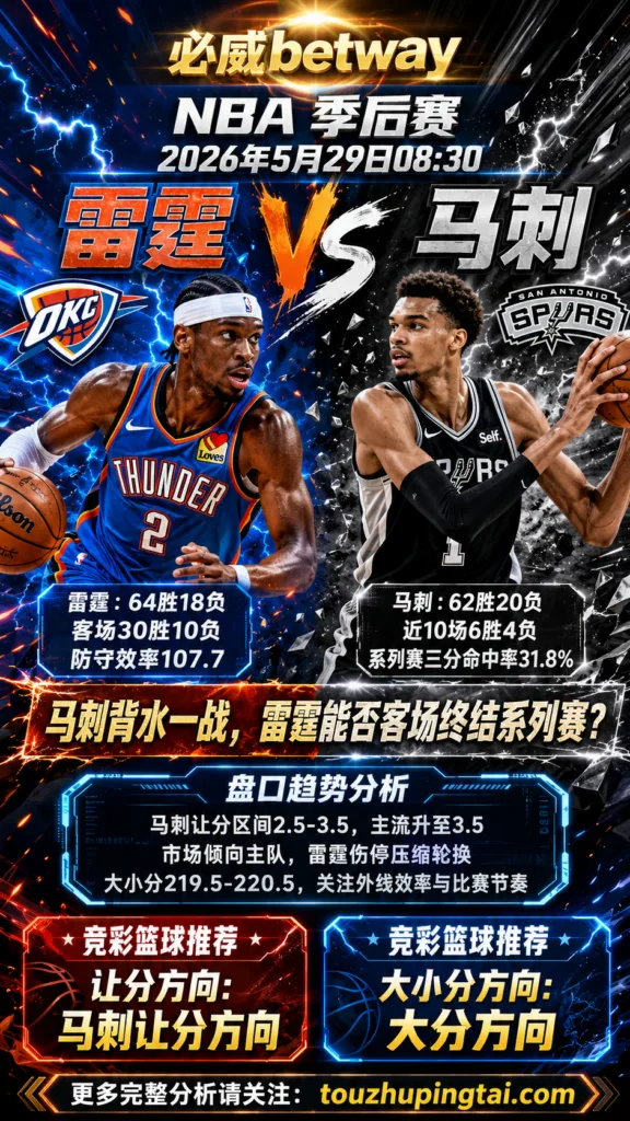 NBA季后赛 雷霆 vs 马刺 马刺主场背水一战更具受让热度与反弹支撑