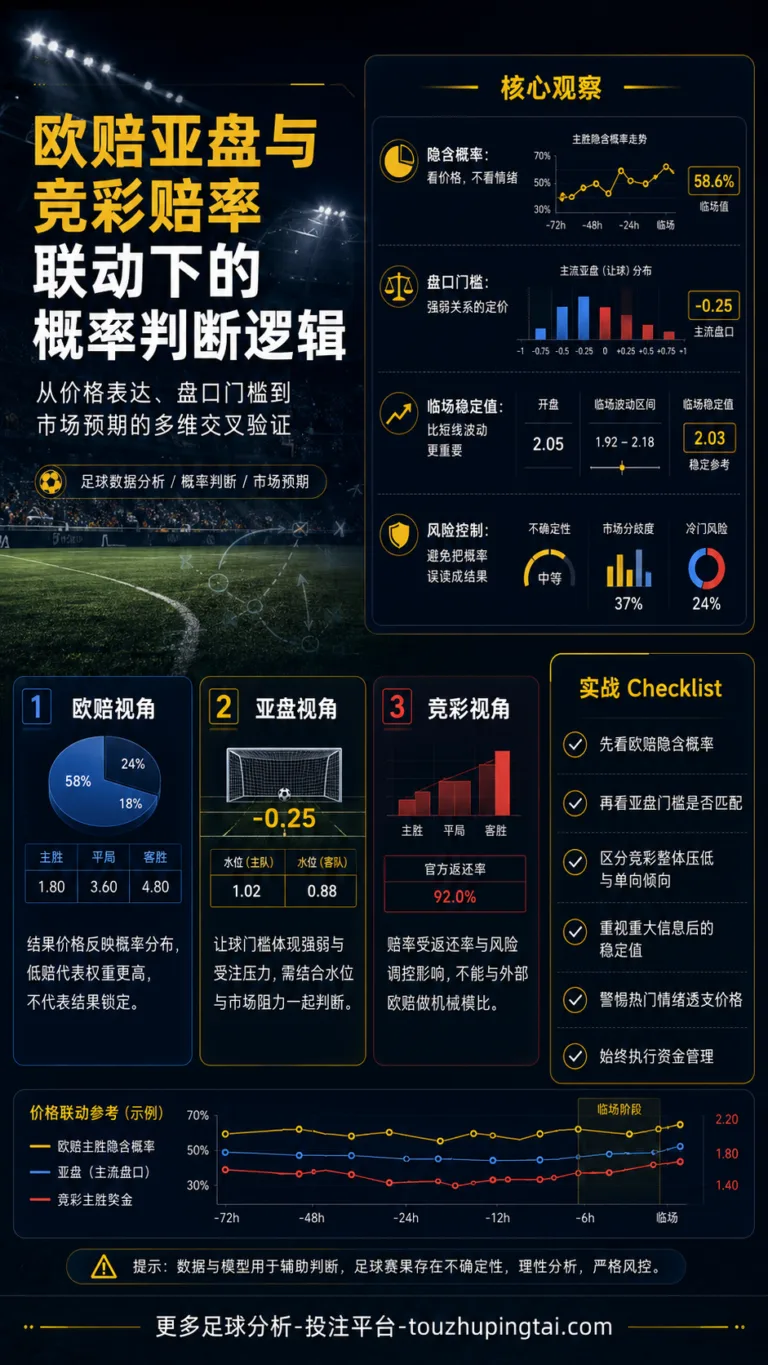 欧赔亚盘与竞彩赔率联动下的概率判断逻辑