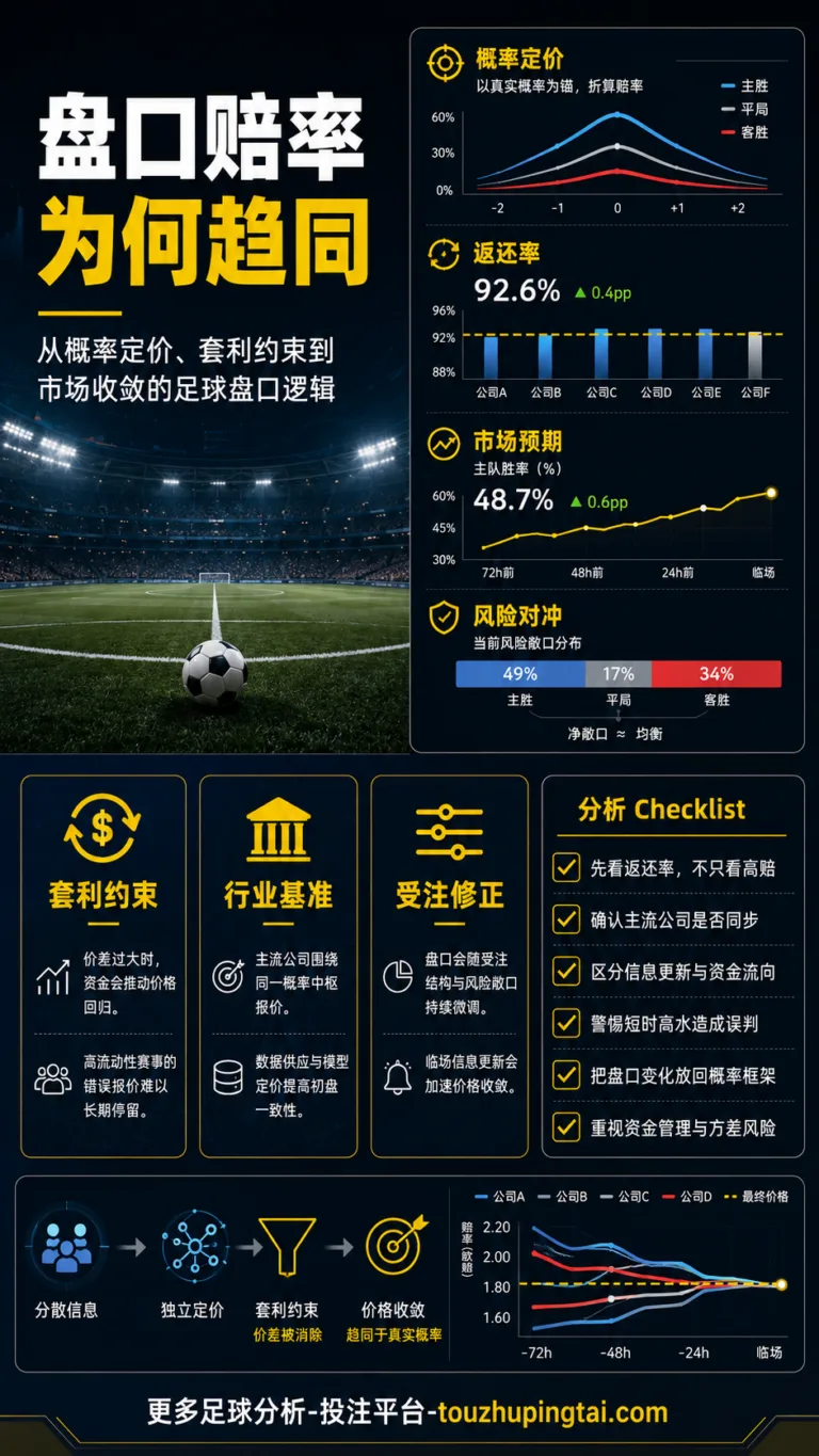 盘口赔率为何趋同：从概率定价到市场收敛的深度解析