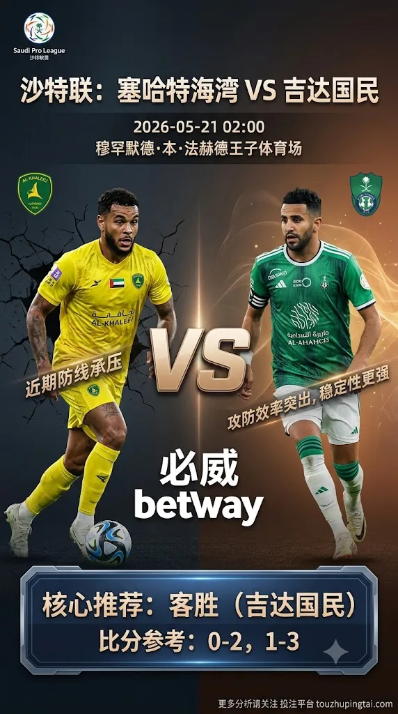 沙特联前瞻 塞哈特海湾 VS 吉达国民：深盘之下更考验客队赢球方式