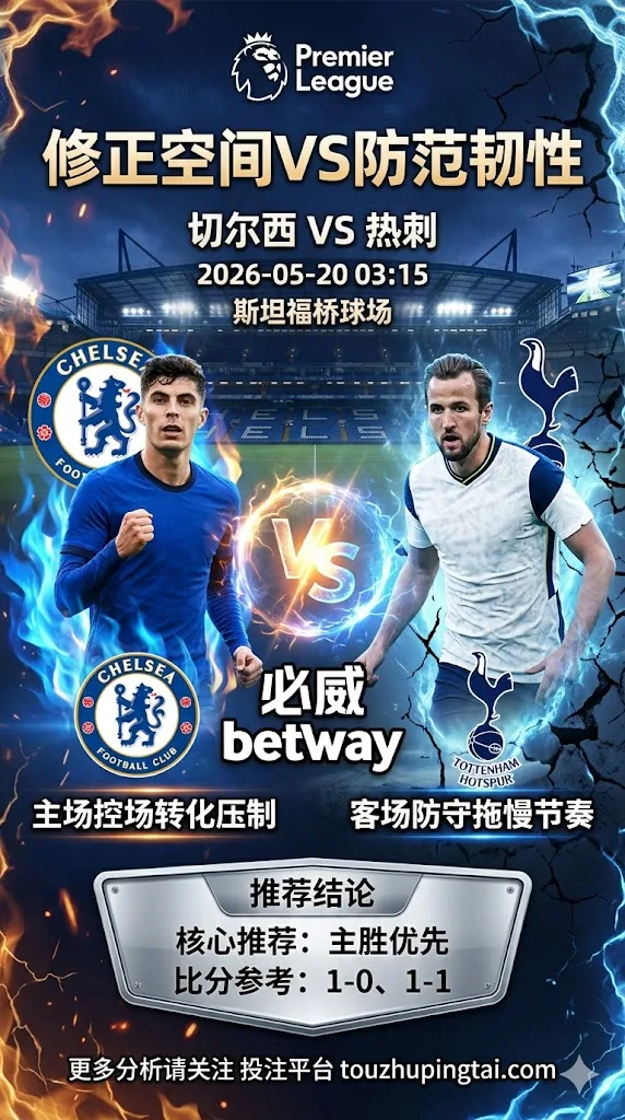 英超前瞻 切尔西 VS 热刺：主场修正空间存在，客队韧性仍需防范
