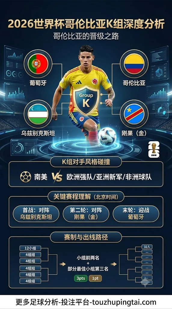 2026世界杯哥伦比亚分在哪组?