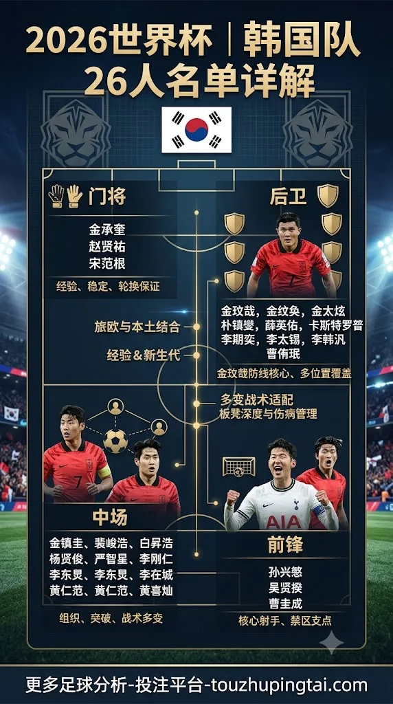 2026世界杯韩国队名单有哪些人？