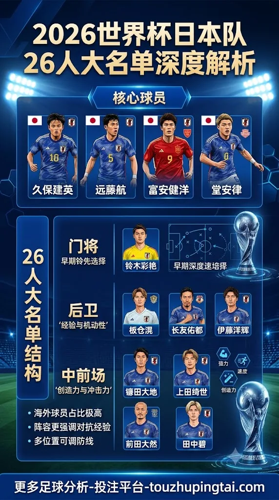 2026世界杯日本队26人大名单有哪些球员?