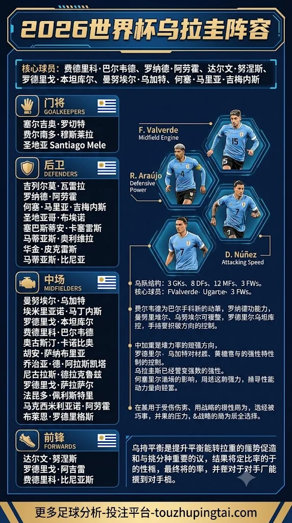 2026世界杯乌拉圭阵容都有谁？