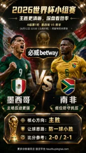 2026世界杯小组赛A组第1轮 墨西哥 VS 南非：主胜方向更清晰，深盘成败看早段效率