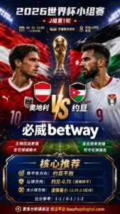 2026世界杯小组赛J组第1轮 奥地利 VS 约旦：约旦方向略占优，让球成败看节奏控制